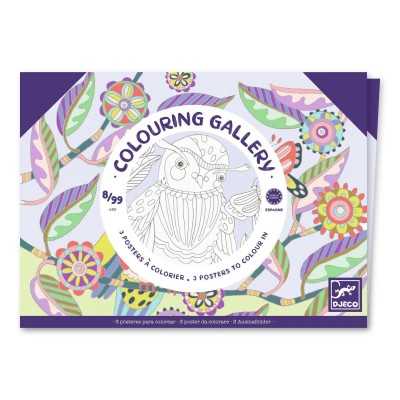 COLOURING GALLERY disegni da colorare UCCELLI volatili DJECO kit artistico DJ08691 età 8+ Djeco - 1
