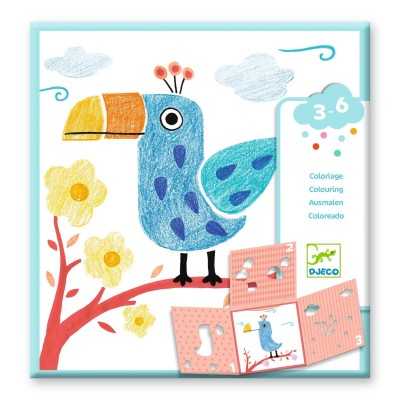 DISEGNO da colorare STENCIL tucano DJECO kit artistico DJ00028 età 3+ Djeco - 1
