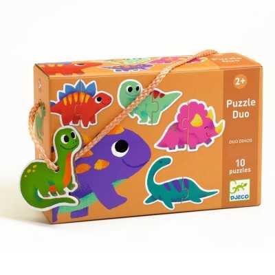 PUZZLE DUO ad incastro DINOSAURI in cartone DJECO DJ08263 età 2+ Djeco - 1