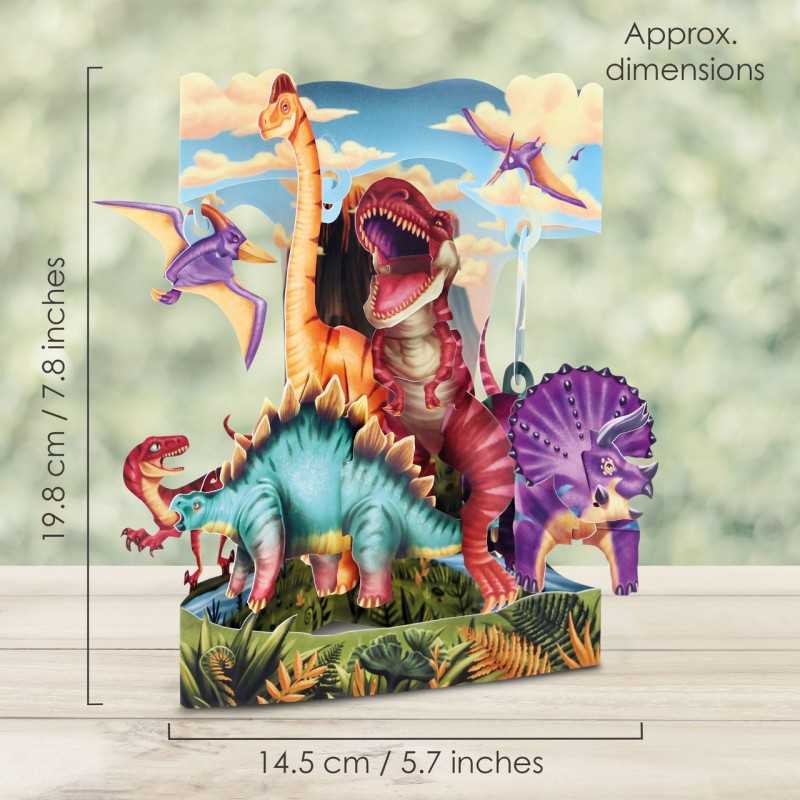 Dinosauri Bambini Biglietto Auguri 3D Pop-Up Santoro - Dinosauri