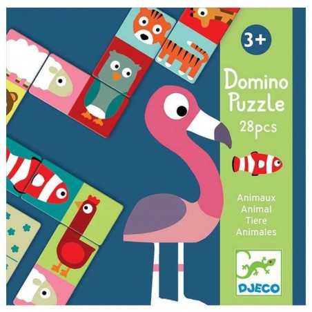 Domino Puzzle 28 pz DJECO DJ8165 gioco classico per bambini ANIMO animali 3+