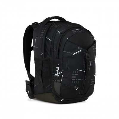 Satch Match Zaino Scolastico Espandibile - Fire Phantom (Nero/Rosso) - 30/35L - Realizzato In PET Riciclato