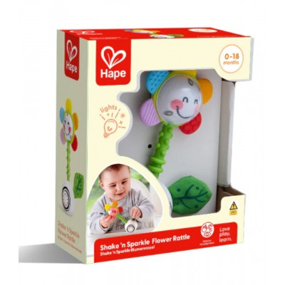 SONAGLIO A FIORE scintillante HAPE shake'n sparkle flower rattle HAPE gioco PER NEONATI età 0+ Hape - 1