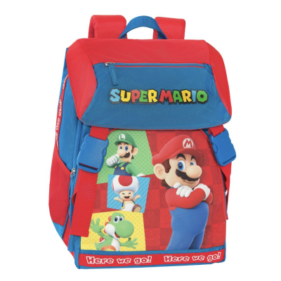 ZAINO scuola ESTENSIBILE classico SUPER MARIO supermario STD cartella