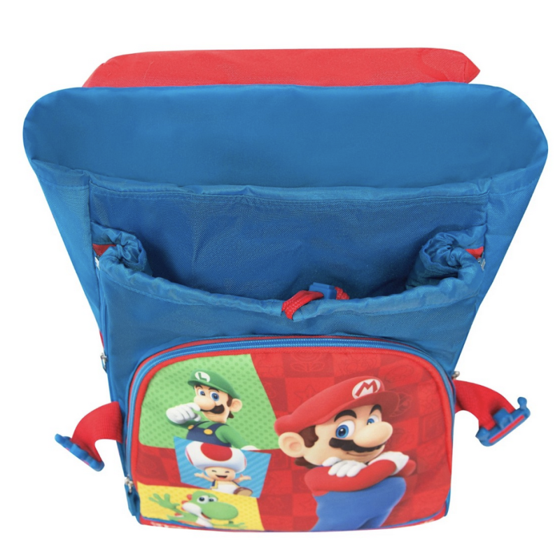 Familando Set Scuola Super Mario - Zaino Clou 15L + Borsa Sportiva + Astucci, Blu - Foto 12
