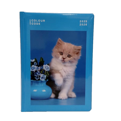 DIARIO datato COLOUR CODE scuola 2025 2026 seven GATTO da 12 mesi BLU standard