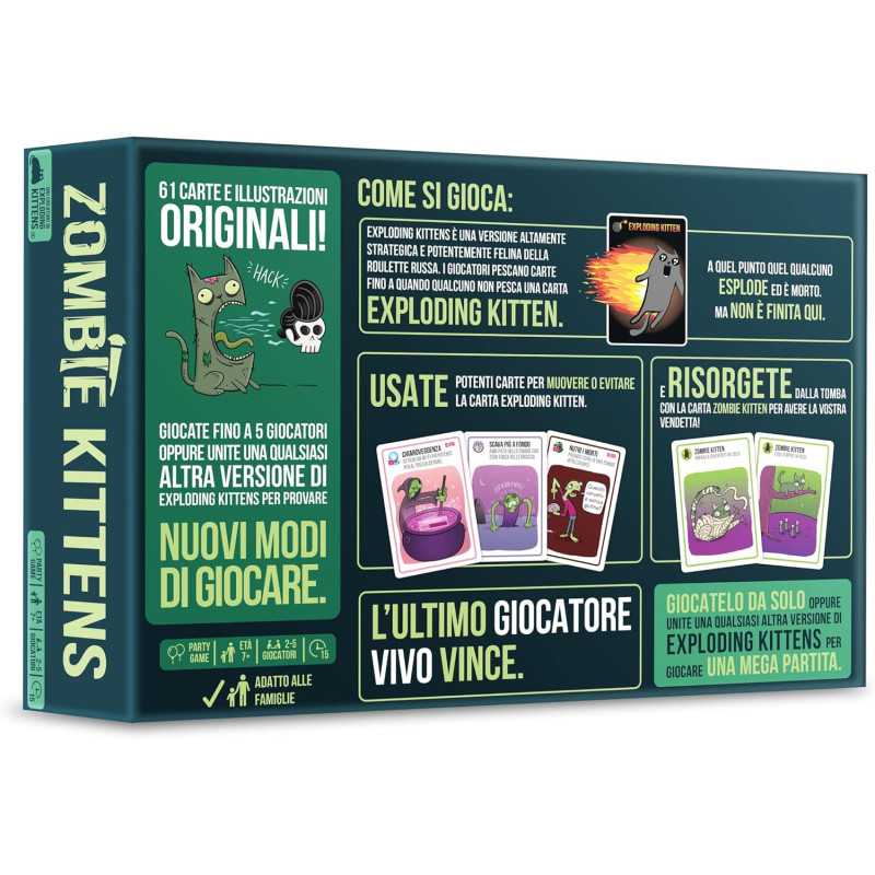 Asmodee - Zombie Kittens - Gioco di Carte, Party Game, 2-5 Giocatori, 7+ Anni, Edizione in Italiano & - Imploding Kittens, Espansione Gioco di Carte Exploding Kittens