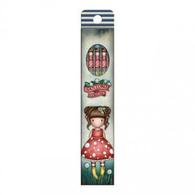 SET DI 4 MATITE kit cancelleria LITTLE MUSHROOM santoro GORJUSS decorate 1311GJ07