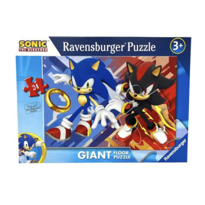 PUZZLE 24 PEZZI ravensburger SONIC E SHADOW giant floor puzzle 69 X 49 CM età 3+