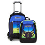 TROLLEY JACK tre ruote 3WD scuola DETACH seven NUANCED VERDE E BLU vol 37 litri ZAINO staccabile 3 IN 1