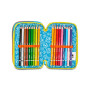 ASTUCCIO triplo scomparto DRAGON GLIDE con 3 zip SJ GANG seven COMPLETO di materiale BOY scuola