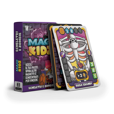 MAGI KIDZ gioco da tavolo SCHELETRI E ZOMBIE mazzo di carte IN ITALIANO età 6+