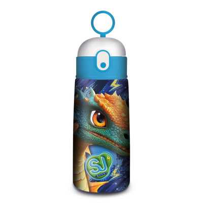 BORRACCIA TERMICA seven DINOSAURO in acciaio inox CON CANNUCCIA tappo a pulsante SJ GANG animali boy