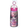 BORRACCIA TERMICA seven GATTO ROSA in acciaio inox CON CANNUCCIA tappo a pulsante SJ GANG animali GIRL