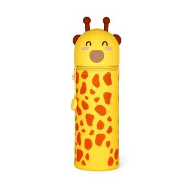 KAWAII 2 in 1 ASTUCCIO in silicone GIRAFFA legami TOMBOLINO portapenne con zip