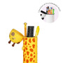 KAWAII 2 in 1 ASTUCCIO in silicone GIRAFFA legami TOMBOLINO portapenne con zip