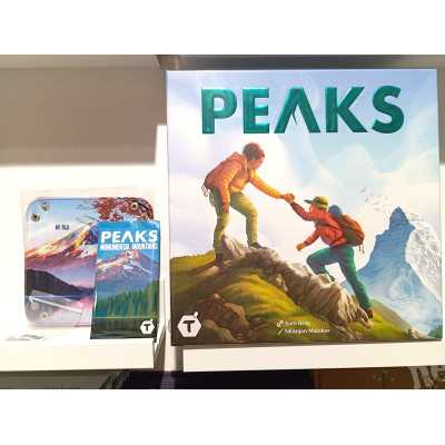 PEAKS DELUXE the boardgame Kickstarter with dice tray