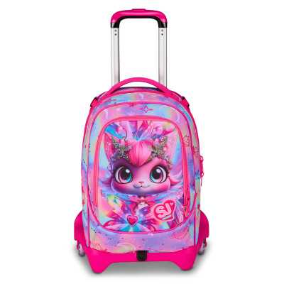 TROLLEY JACK seven CAT LED tre ruote 3WD vol 34 litri SJ GANG scuola ZAINO staccabile 3 IN 1
