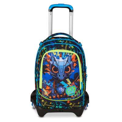 TROLLEY JACK seven LED LOOK tre ruote 3WD vol 34 litri SJ GANG scuola ZAINO staccabile 3 IN 1