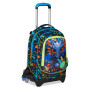 TROLLEY JACK seven LED LOOK tre ruote 3WD vol 34 litri SJ GANG scuola ZAINO staccabile 3 IN 1