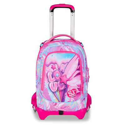 TROLLEY JACK seven PLUSHY RABBIT tre ruote 3WD vol 34 litri SJ GANG scuola ZAINO staccabile 3 IN 1