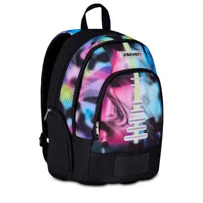 ZAINO seven DUAL backpack WRITE DOWN scuola FLUO FUXIA led 382