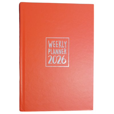 AGENDA 2026 biembi WEEKLY PLANNER brossura ROSSO settimanale