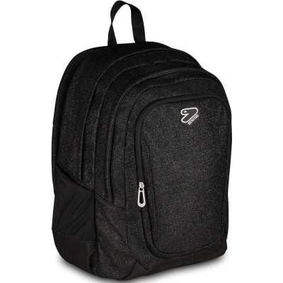 ZAINO seven SHINY TECH effetto glitter NERO backpack 29 LITRI