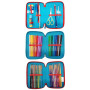 ASTUCCIO triplo scomparto COLOUR CODE 3 zip SCUOLA seven COMPLETO di materiale CANE boy ANIMAL SNAPSHOP