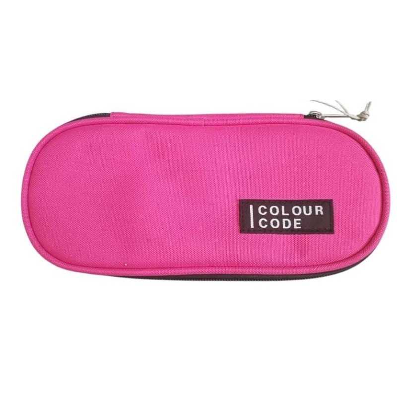 Bustina Ovale Invicta Benin In Eco-Materiale Rosa – 23x10x5.5 Cm, Con Organizer Interno Porta Penne E Tasca Zip