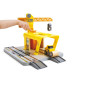 SET FERROVIARIO CON GRU railway crane construction HAPE ferrovia treni in legno SET E3878 età 3+