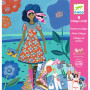 COLLAGE kit artistico 8 MOTIVI set creativo MODA WAX djeco DJ09307 età 6+