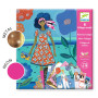COLLAGE kit artistico 8 MOTIVI set creativo MODA WAX djeco DJ09307 età 6+