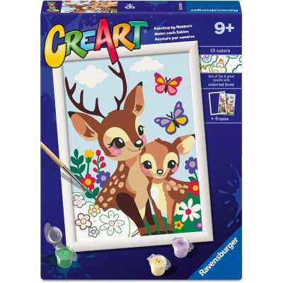 CREART kit artistico DARLING DEAR ravensburger 15 COLORI con cornice ADORABILI CERBIATTI età 9+