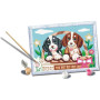 CREART kit artistico PUPPY PICNIC ravensburger 14 COLORI con cornice CUCCIOLI età 9+
