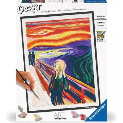 L'URLO DI MUNCH art collection CREART kit artistico CON COLORI e pennello doppio RAVENSBURGER età 12+