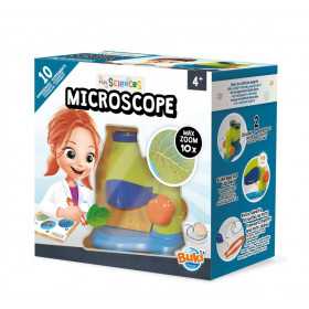 IL MIO PRIMO MICROSCOPIO microscope SET DI 10 ESPERIMENTI kit scientifico BUKI età 4+