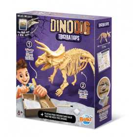 TRICERATOPO triceratops DINO DIG dinosauri SCHELETRO kit scientifico BUKI età 8+
