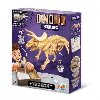 TRICERATOPO triceratops DINO DIG dinosauri SCHELETRO kit scientifico BUKI età 8+