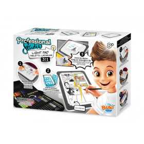TABLET LUMINOSO light pad 3 IN 1 kit artistico PROFESSIONAL STUDIO led BUKI età 8+