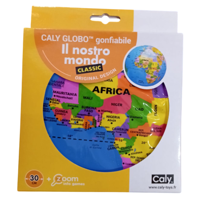 MAPPAMONDO gonfiabile IL NOSTRO MONDO caly CLASSIC diametro 30 cm GLOBO GEOGRAFICO età 3+