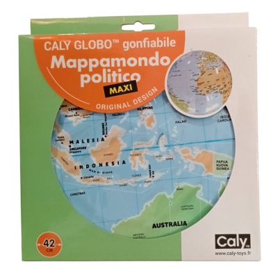 MAPPAMONDO gonfiabile POLITICO caly MAXI diametro 42 cm GLOBO GEOGRAFICO età 3+