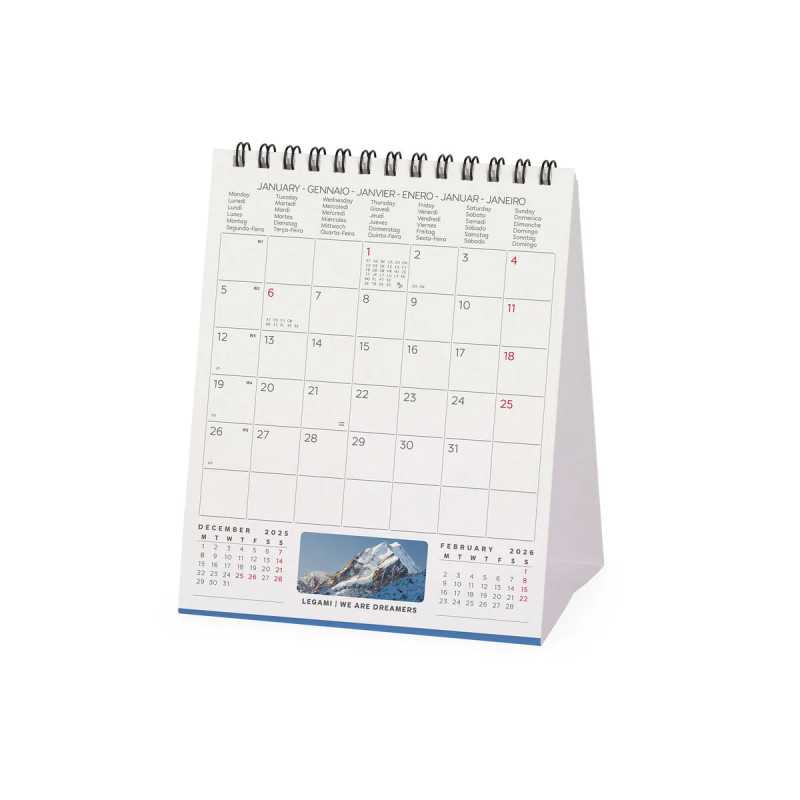 Calendario Da Tavolo 2026 Spiralato Con Base Triangolare (15,5x14,5 Cm - 6