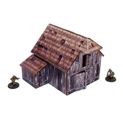 WW2 OSTFRONT VILLAGE BARN prepainted PRE DIPINTO miniature set EDIFICIO età 14+