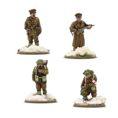 BRITISH & CANADIAN INFANTRY WINTER HQ set di miniature IN RESINA warlord games BOLT ACTION età 14+