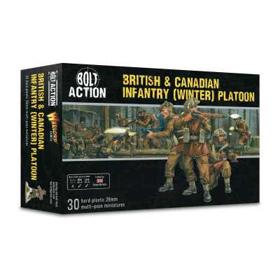 BRITISH & CANADIAN INFANTRY PLATOON winter IN PLASTICA warlord games BOLT ACTION età 14+