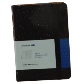 NOTEBOOK A6 taccuino SHINE IT UP cartomania 11 X 15 CM pagine a righe NERO