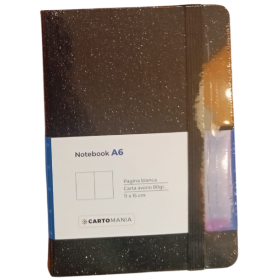 NOTEBOOK A6 taccuino SHINE IT UP cartomania 11 X 15 CM pagine bianche NERO
