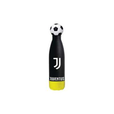 BORRACCIA CON TAPPO A PALLA in acciaio inox 304 SEVEN bottle JUVENTUS vol 500 ml CALCIO caldo e freddo