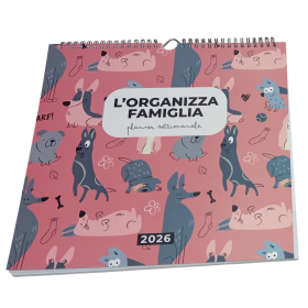CALENDARIO 2026 da parete ORGANIZZA FAMIGLIA planner SETTIMANALE cartomania CANI